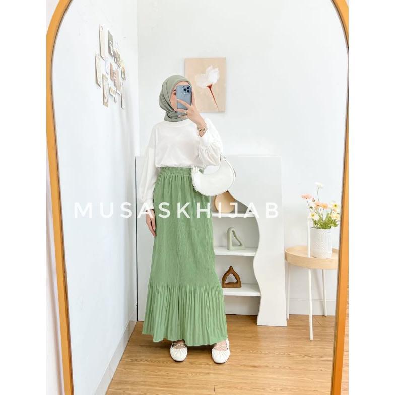 Hemat Rok Plisket Lidi Cabang / Rok Plisket Hyget / Rok Plisket Jumbo