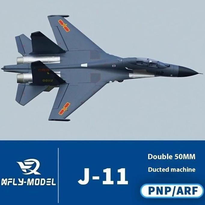 XFLY J-11 J11 PNP DOUBLE ENGINE 50MM DUCTED FAN BRUSHLESS MOTOR RC PLANE AIRCRAFT PESAWAT RC REMOTE 