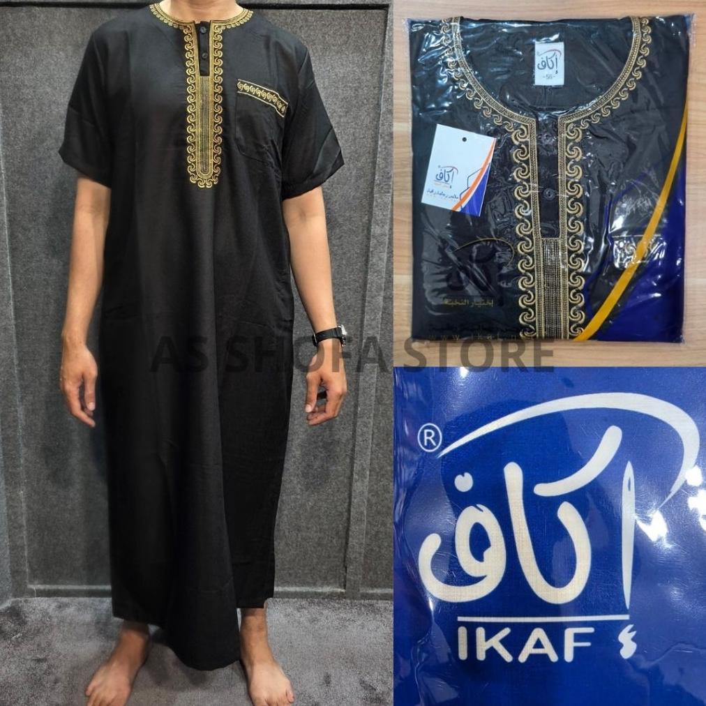 TERMURAH Jubah Ikaf Gamis Ikaf Pria Saudi Dewasa Katun Lengan Pendek Original 2026