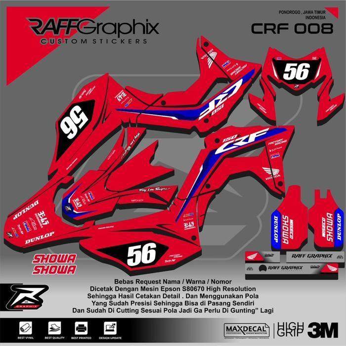 Sticker Sticker Crf Merah - Decal Sticker Crf 150L - Decal Crf Merah Custom Original Dan Terpercaya