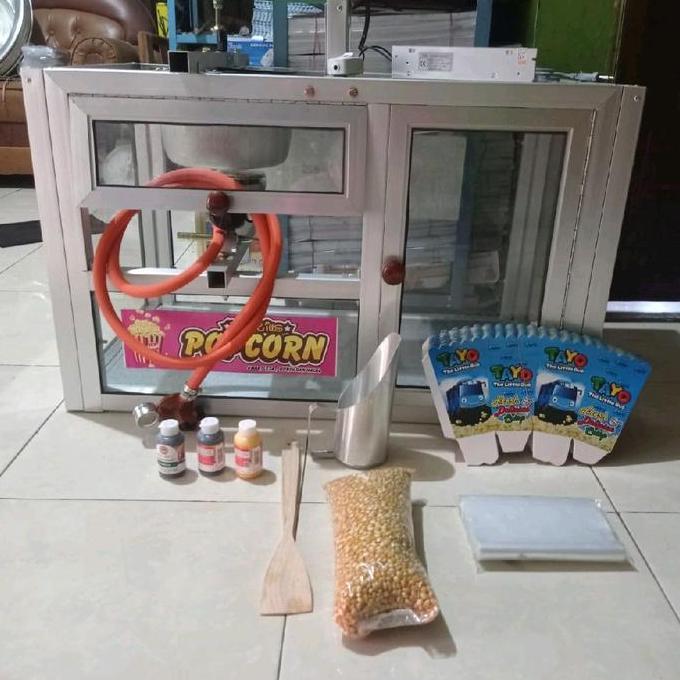 jatipusma8 - mesin popcorn multifungsi arus aki listrik fullset lengkap dengan regulator panci dinam