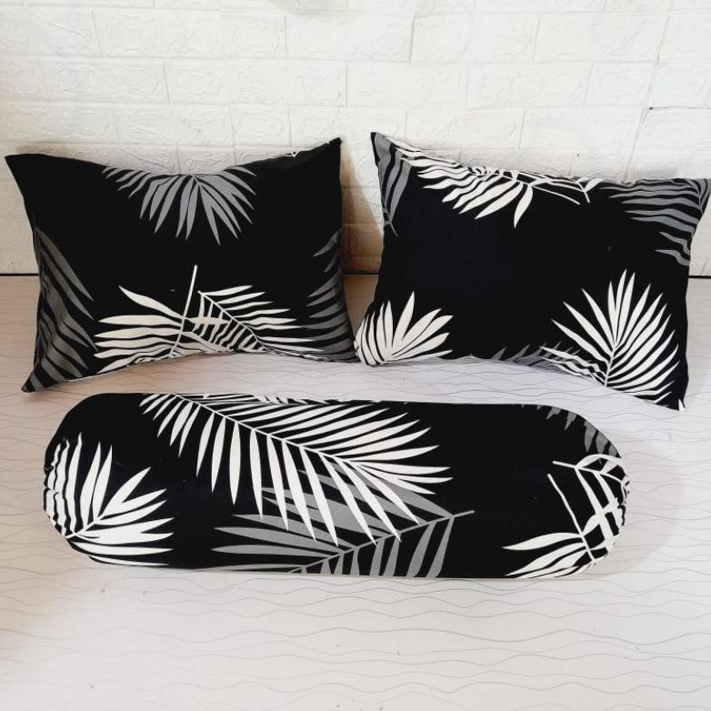 BIG PROMO Sarung Bantal Set 3 in 1 polos tak pake Rempel motif