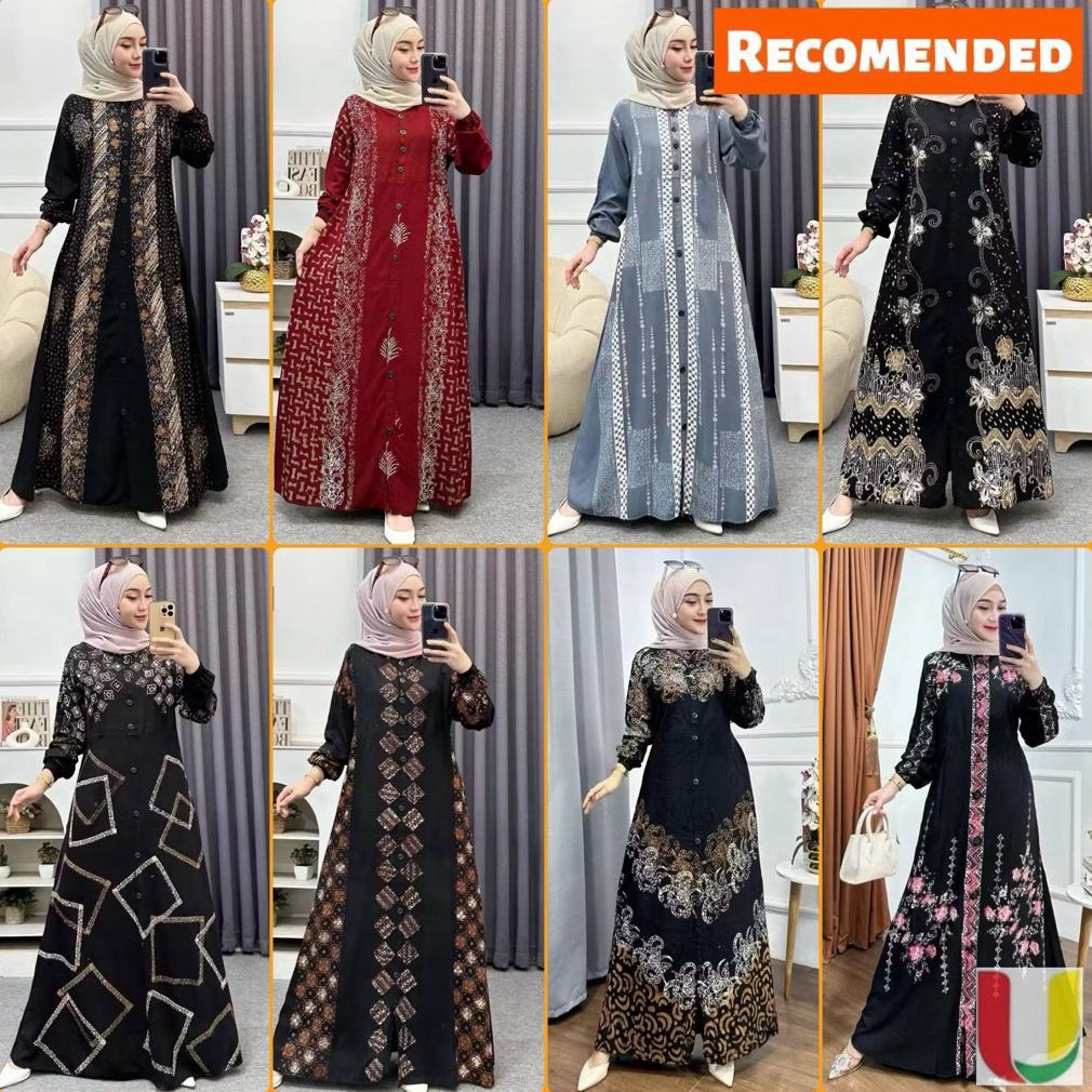 LIMITED BATIK USMAN - GAMIS TWILL RAYON PREMIUM MODEL KANCING TERBARU JUMBO SYARI KEKINIAN BATIK CAP