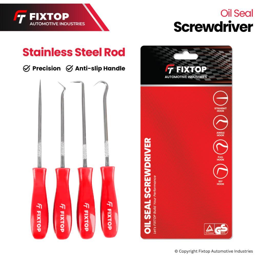 FIXTOP Obeng Cungkil Pelepas Seal Karet SATUAN SET 4 PCS Alat Pembuka Seal Karet O Ring Roller Motor