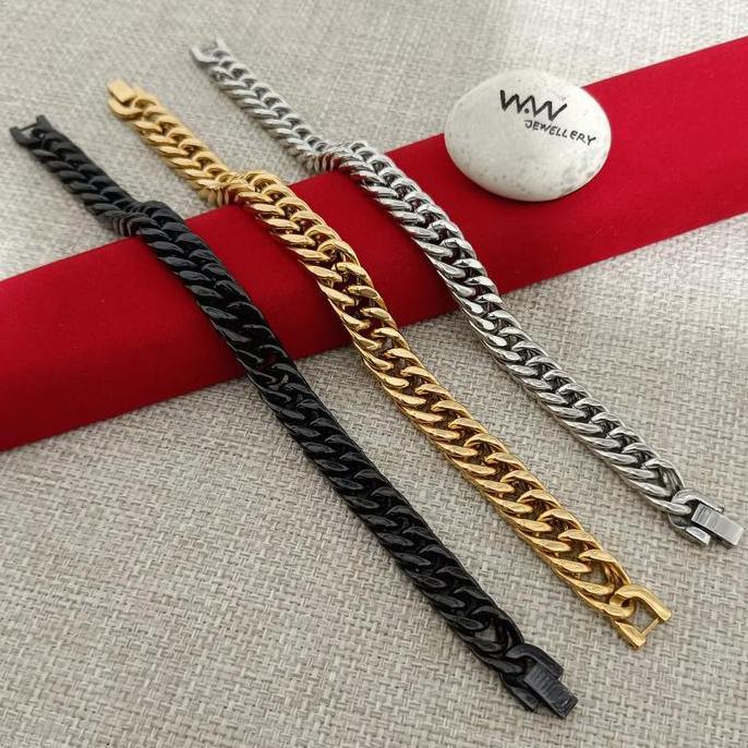 Cool- Gelang Rantai Titanium Sisik Naga 8Mm 6Mm Laki-Laki