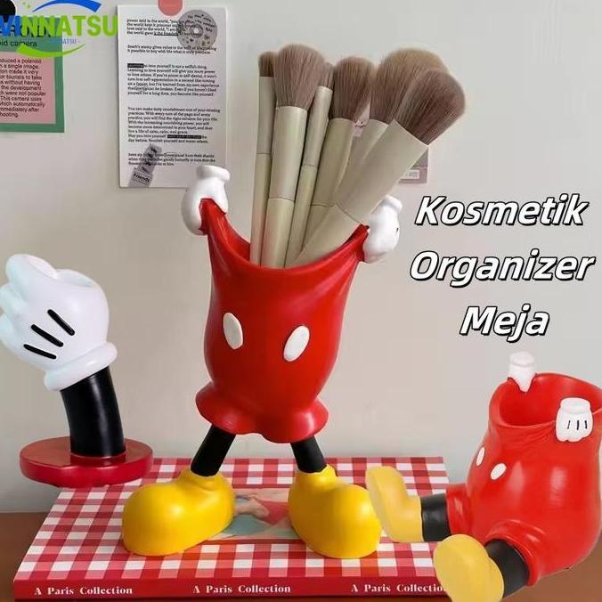 Pensil Meja Pen Holder/ Mini Rak Pulpen Stand Organiser Storage Box /Tempat Alat Tulis Pencil Transp