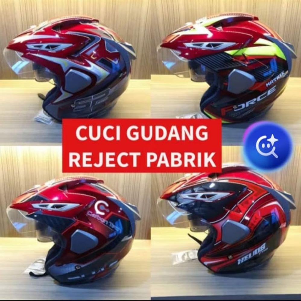 Helm Motor SNI Dable Visor Force Reject Pabrik