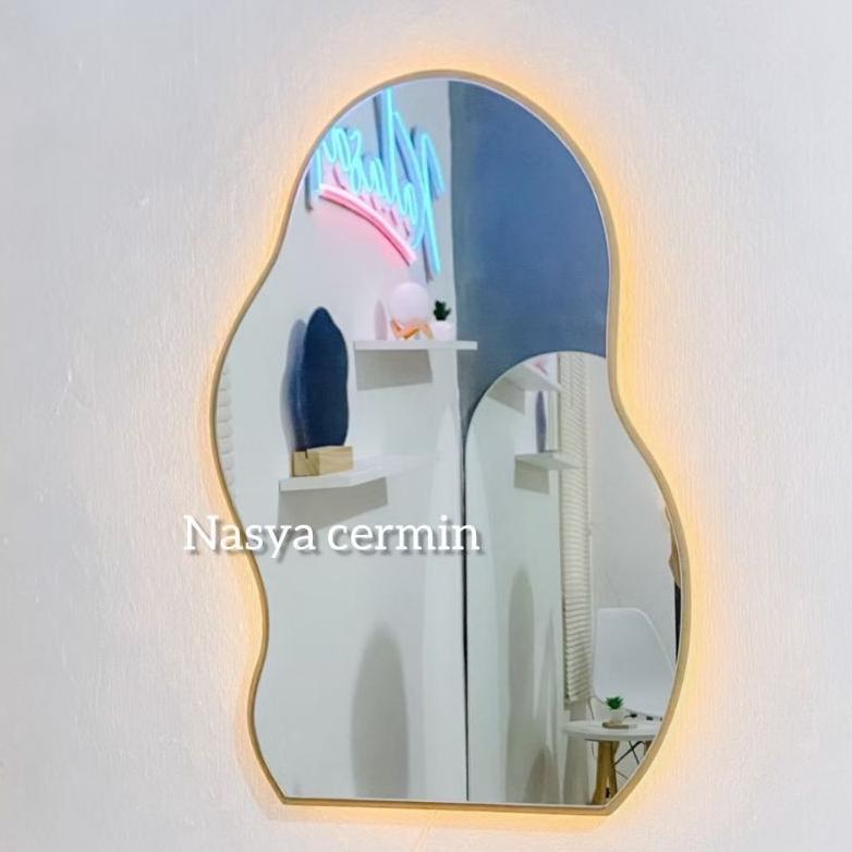 Cermin Aesthetic Abstrak Lampu Led