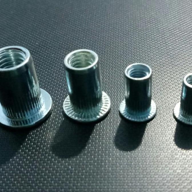 1PACK(100PCS) M6 MUR RIVET BIBIR TEBAL PUTIH PANJANG 15MM / RIVET NUT ZINC PLATED / MUR FURNITURE BI