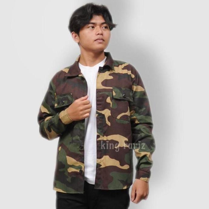 UPFRADE STYLE  JAKET SEMI PARKA LORENG ORIGINAL // JACKET TRUCKER LORENG CAMO PRIA/WANITA Canvas Fit