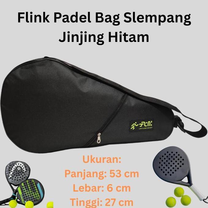 Flink Tas Raket Padel Slempang Jinjing - Hitam | Padel Bag D300 Muat 1 Raket + Saku Depan FZ