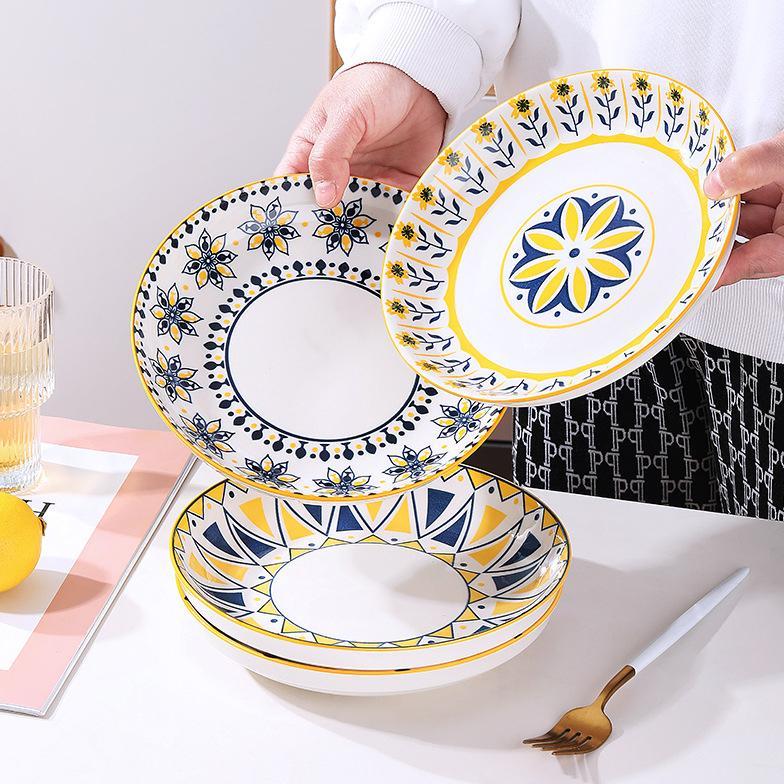 HSM Piring Keramik Cantik Model Batik Eropa Ukuran 20cm