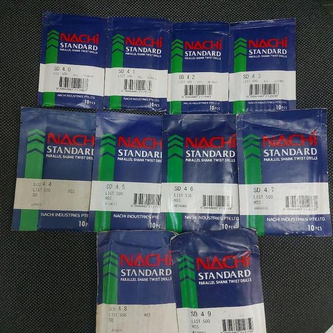 Bng- Mata Bor Besi Nachi Hss 4.0Mm 4.1Mm 4.2Mm 4.3Mm 4.4Mm 4.5Mm 4.6Mm 4.7Mm 4.8Mm 4.9Mm Standard Li