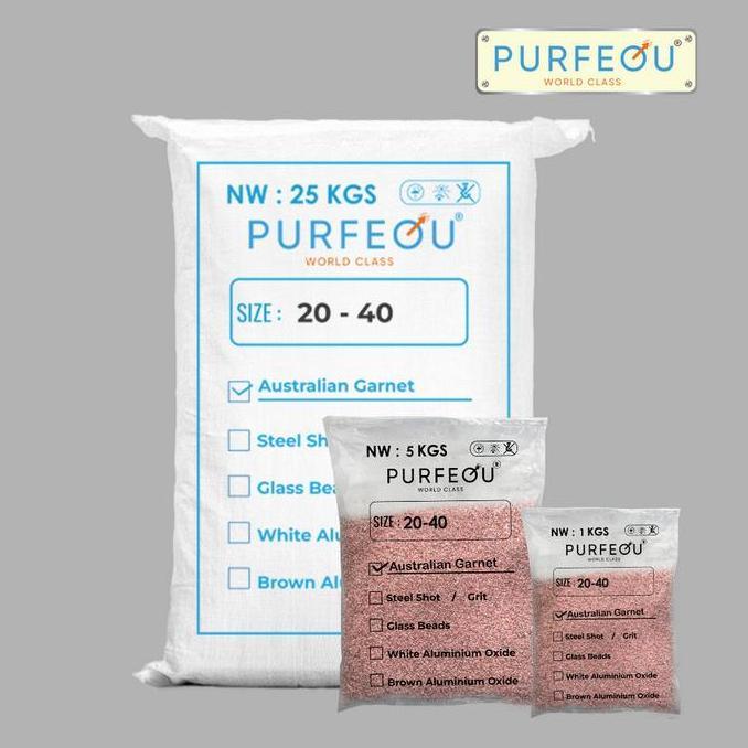Pasir Australian Garnet Mesh 20/40 Media Sandblasting Kasar untuk Karat & Coating Tebal (25KG)