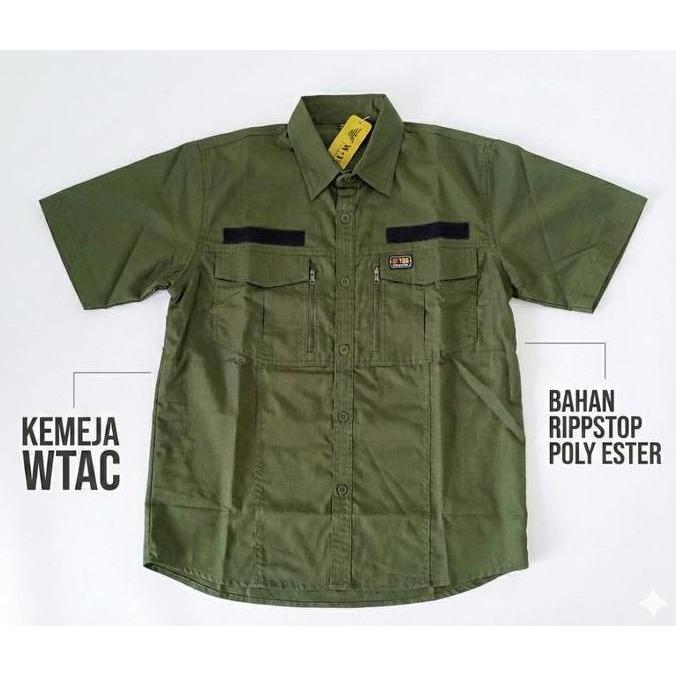 Riore- Kemeja Tactical Wtac Pendek Pria - Baju Pdl Lapangan Outdoor Bahan Ripstop Polyester