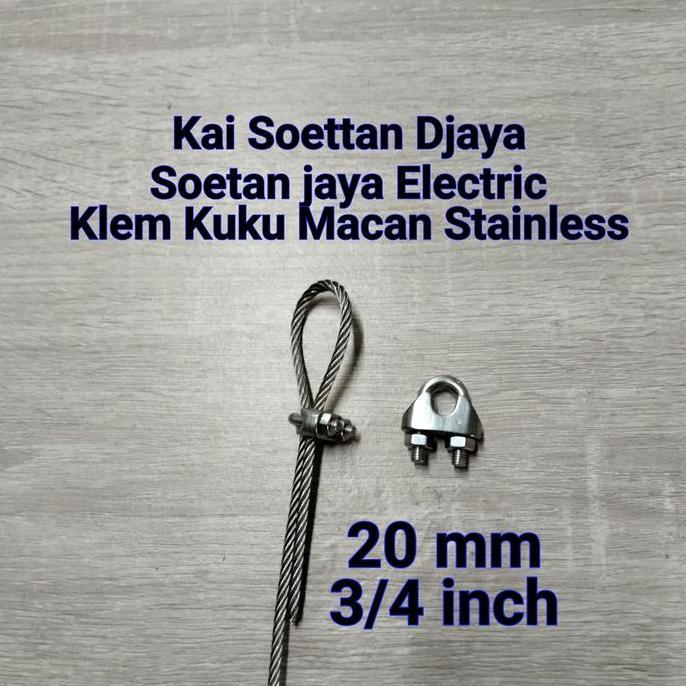 klem stainless 20mm/kuku macan stainless 20mm/ stainless steel 304