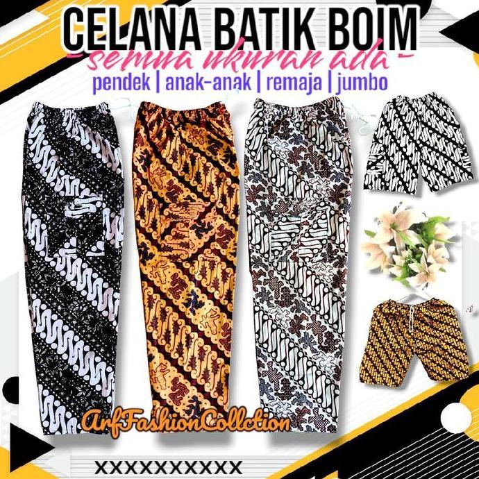 daramanual - celana batik boim ukuran dewasa panjang pendek remaja/pria/cowok/wanita/anak-anak | kat