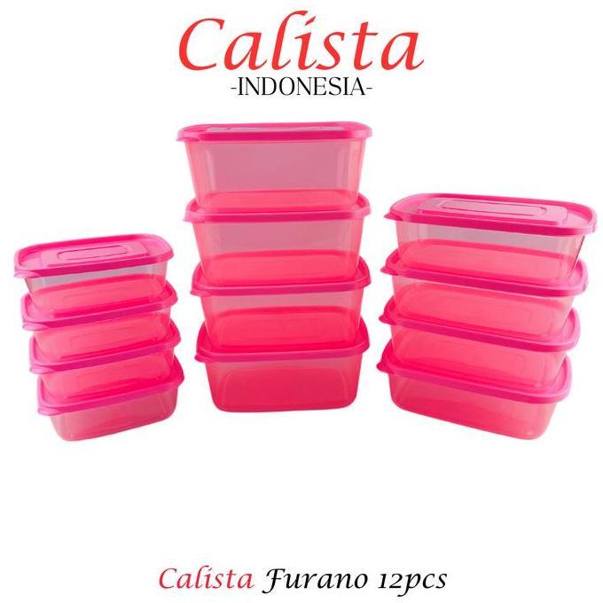 Baru- [ Calista ] Toples Plastik Calista Furano Premium Set Isi 12Pcs Food Container Prep Kulkas Set