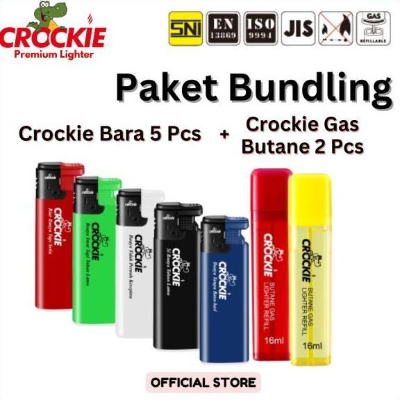 Paket Bundling Korek Api Crockie Bara dan Gas Butane