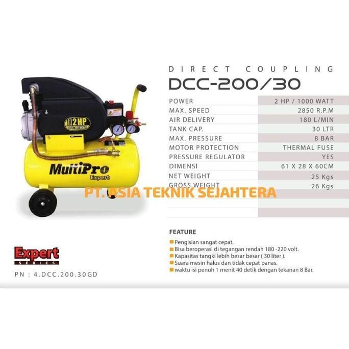Mesin Kompresor Angin Listrik Dcc200-30Hs Multipro Dcc 200-30 Hs 2Hp