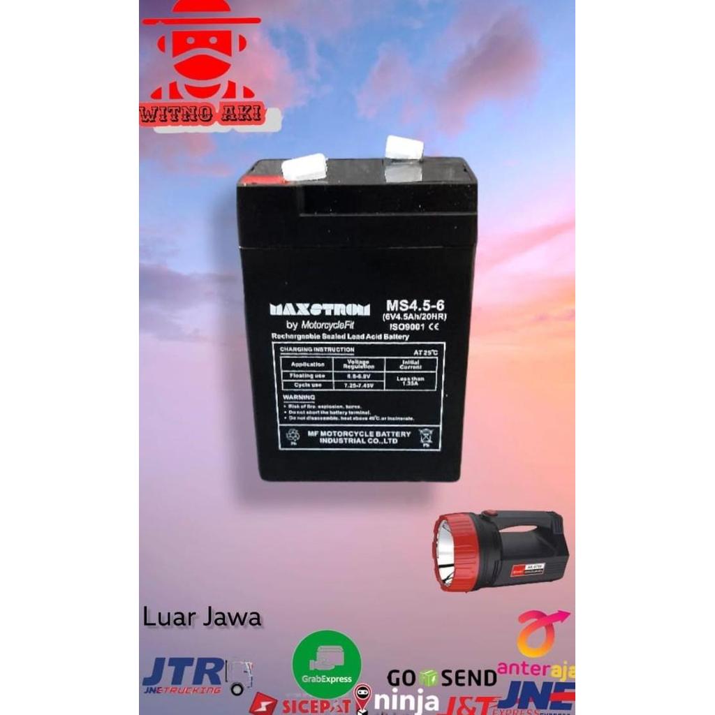 AKI ACCU BATERAI KERING VRLA MF 6V4.5AH 6V 4AH MAINAN FORSALE