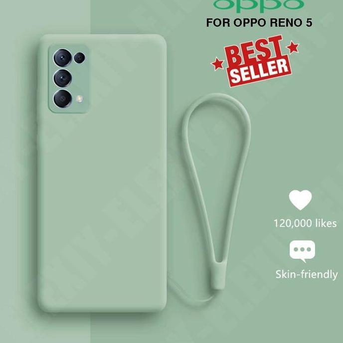 Case untuk Oppo RENO 5 SOFT CASE BABY SKIN FREE TALI MICROFIBER CASING COVER HP