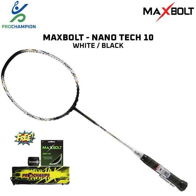 Raket Badminton Maxbolt NANO TECH 10 NT10 NT 10 White Black
