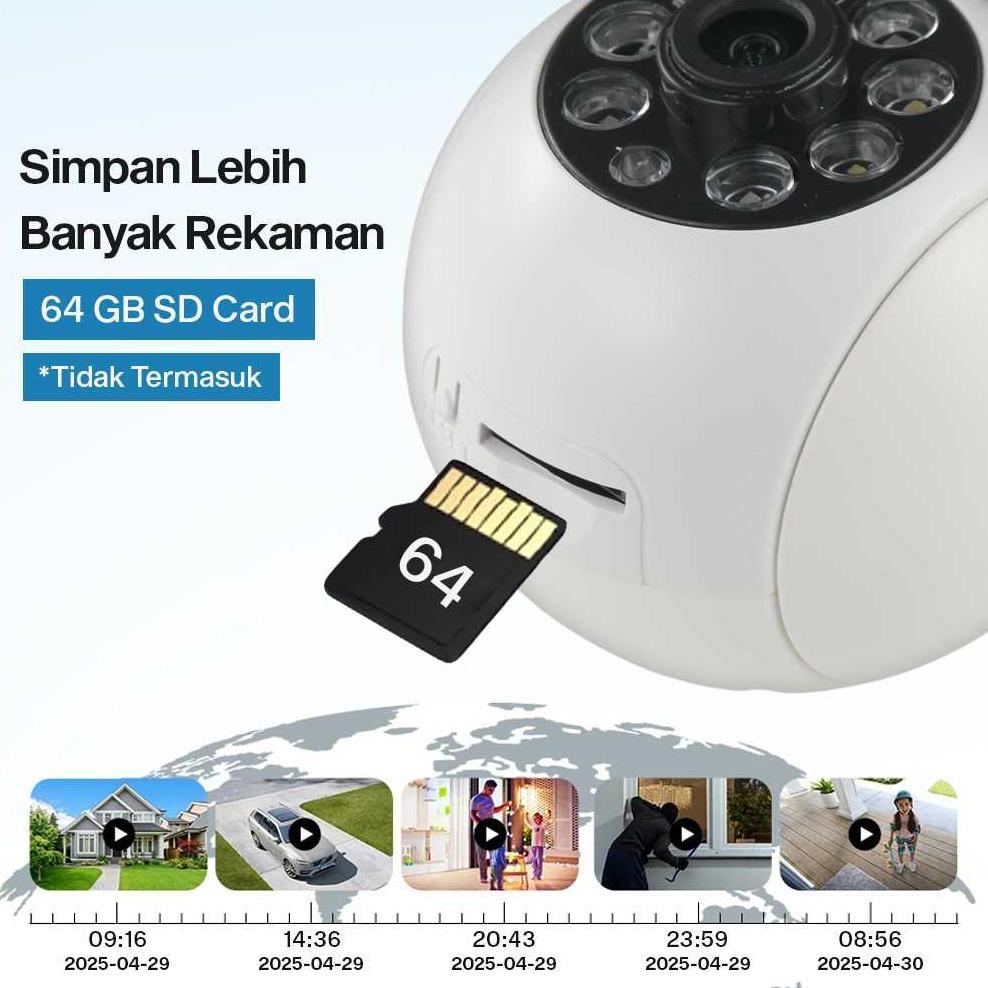 Kamera CCTV Indoor Bohlam WiFi IP Camera IR Detection E27 1080P 2MP - YS-2303