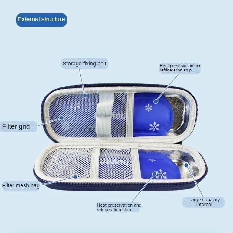 (Ram Lanc) Tas Insulin Cooler Bag Portable Insulin Bag Cooler Bag Insulin Tempat Insulin Tas Penyimp