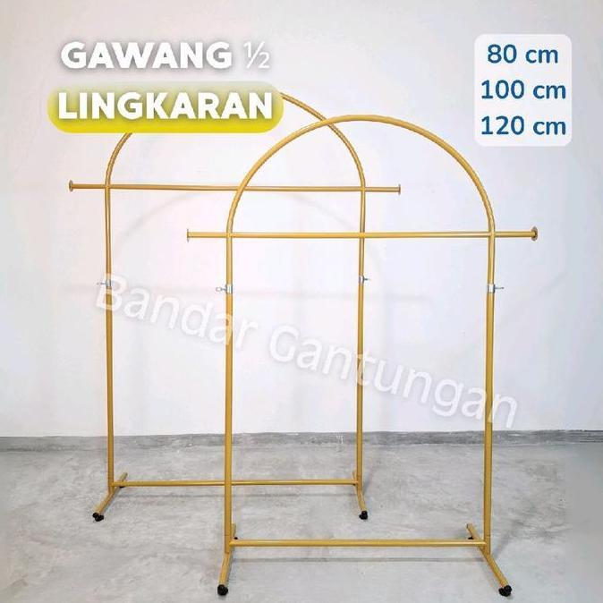 NEW - Gawang Baju Gold  / Emas Standing Rak Baju Gantungan Baju Besi-BH