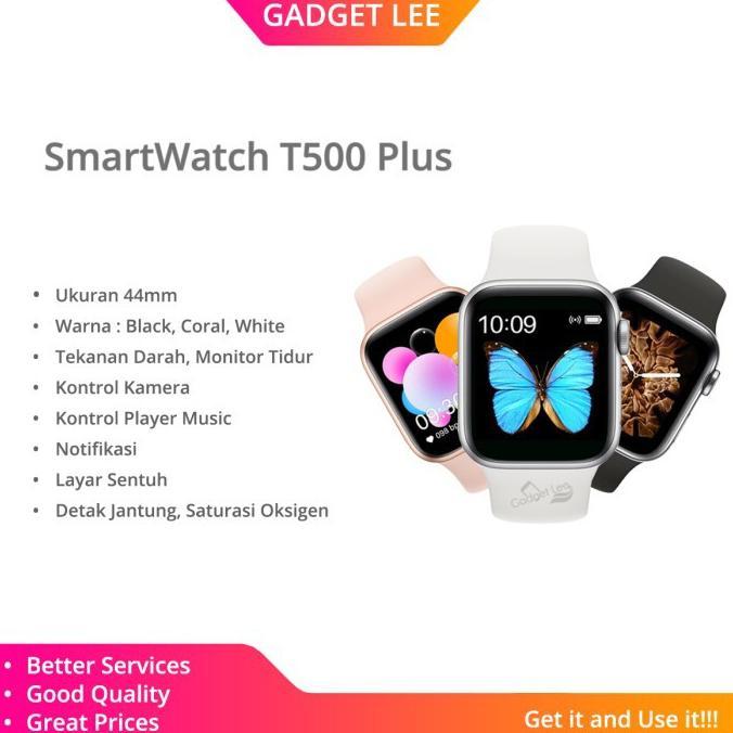 TERBARU Jam Tangan SmartWatch Bracelet T500 Plus Bluetooth Connectivity Android IOS Heart Rate Sport