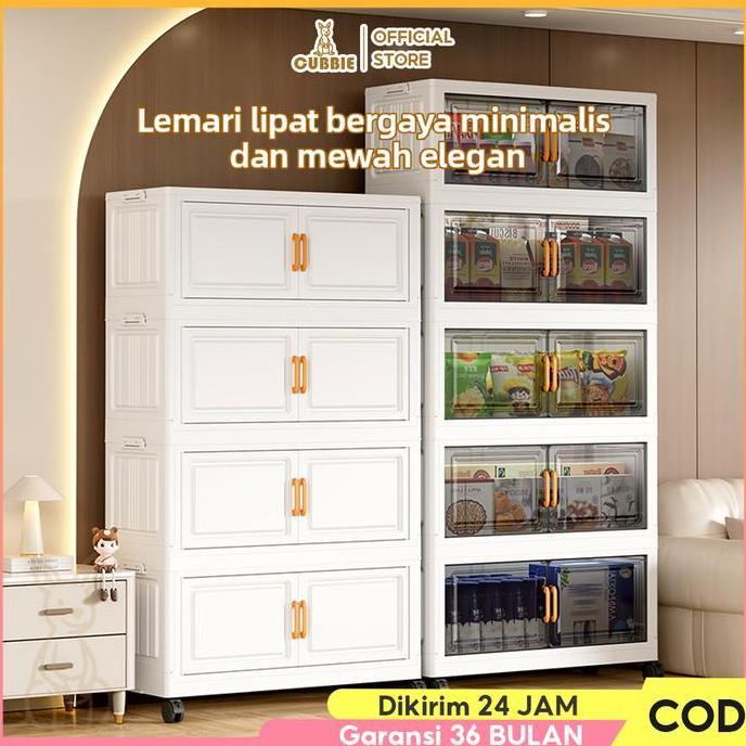 DEAL TERBAIK - Cubbie Lemari Lipat Plastik Beroda | Rak Penyimpanan Multifungsi, Lemari Lipat Plasti