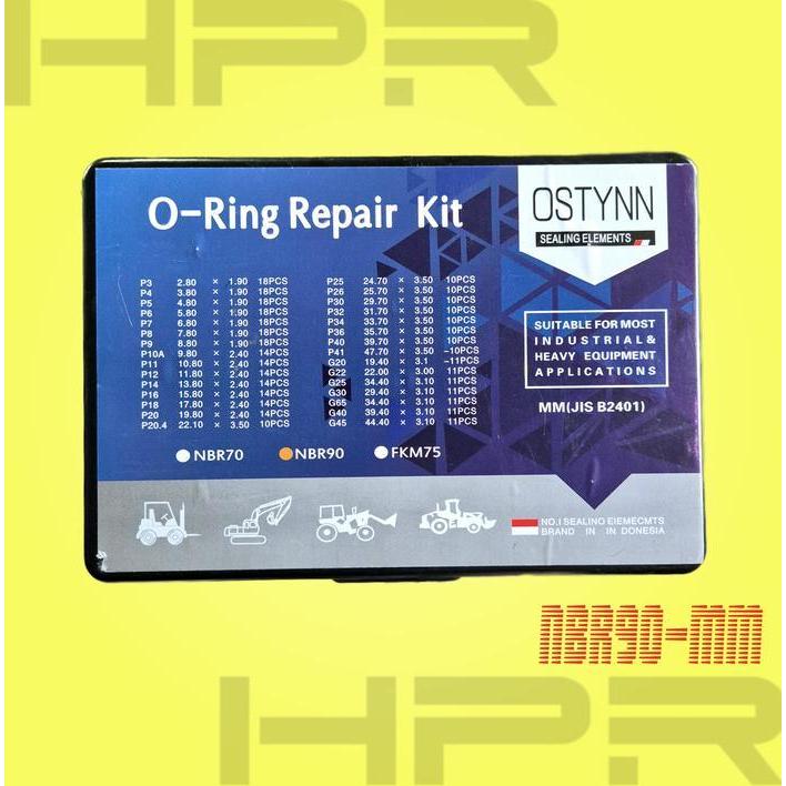 Nbr-90 Rubber Oring O-Ring Box Set Mm Jis B2401 - Karet Seal Anti Bocor - Motor - Mobil - Pcp - Sepe