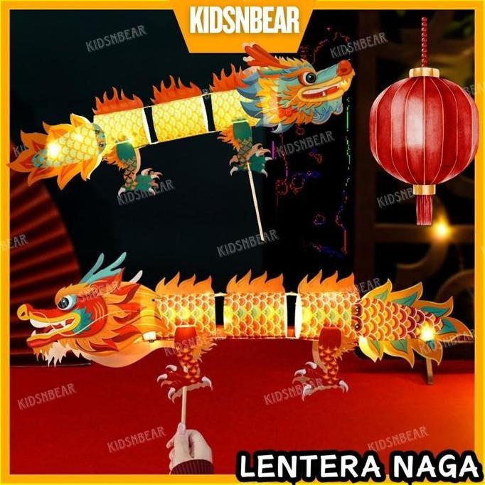 Mainan anak | Lampu led | Lampion imlek | Mainan lentera anak | DIY lentera naga | 335-Lentera Naga