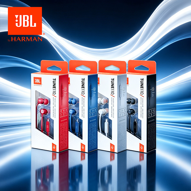 JBL Tune 110 Earphone Original Harman Pure Bass Sound Headset Kabel 3.5mm Mic