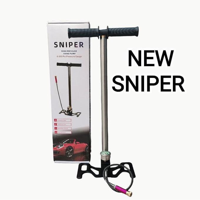 Sniper Pompa PCP 6000 PSI, Pompa PCP 3 Stage, Kaki Lipat, Chamber Besar, Cocok untuk Semua Jenis Pom