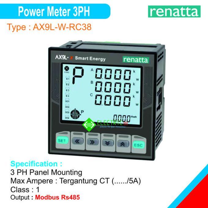 Promo Renatta Power Meter 3 Phase Support Modbus Rtu Rs485 Cod