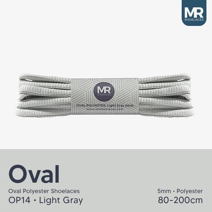 DI62 - MR Shoelaces OP14 Light Grey Abu Muda Tali Sepatu Oval 5mm 70cm-200cm