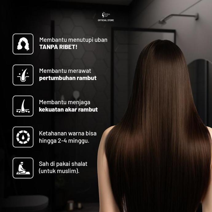 2 Pcs Aestika Hair Coloring Shampoo Uban Coklat Terang -  Shampoo membantu menghilangkan uban tanpa 