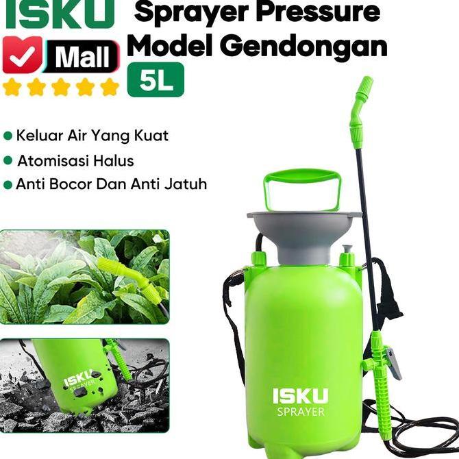 New- Isku Pressure Sprayer 5 Liter Alat Semprotan Hama Tanaman Pompa Air Cuci Motor Ac Mobil Disinfe