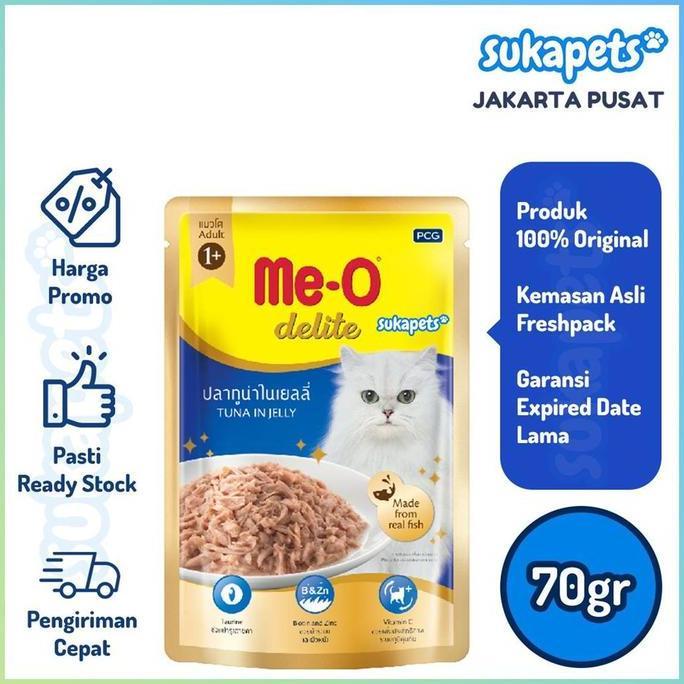 Meo Delite Pouch Tuna In Jelly Makanan Kucing Basah 70Gr