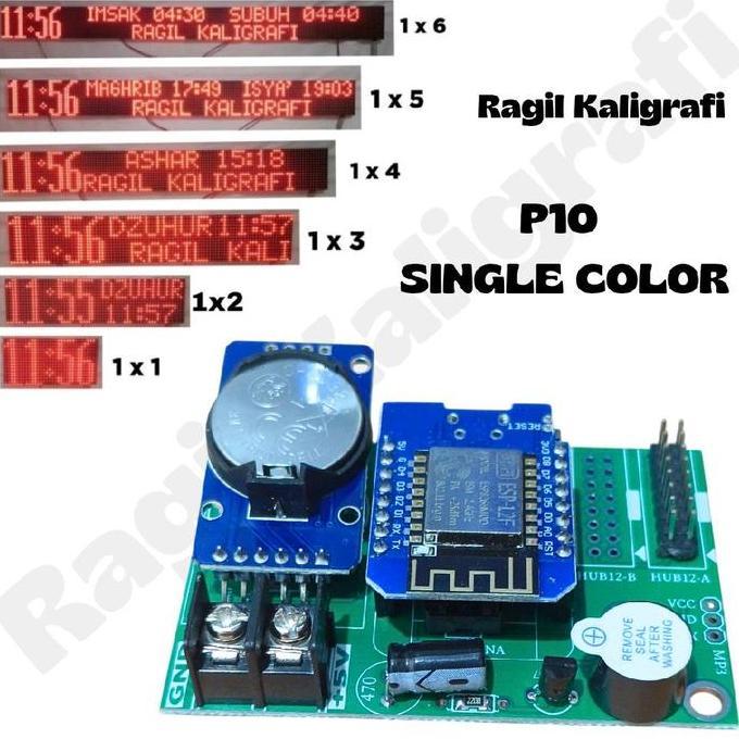 Pastipas- Controller Jws P10 Single Color 1 Baris - Kontroler Jam Jadl Sholat Running Text P10 Singl