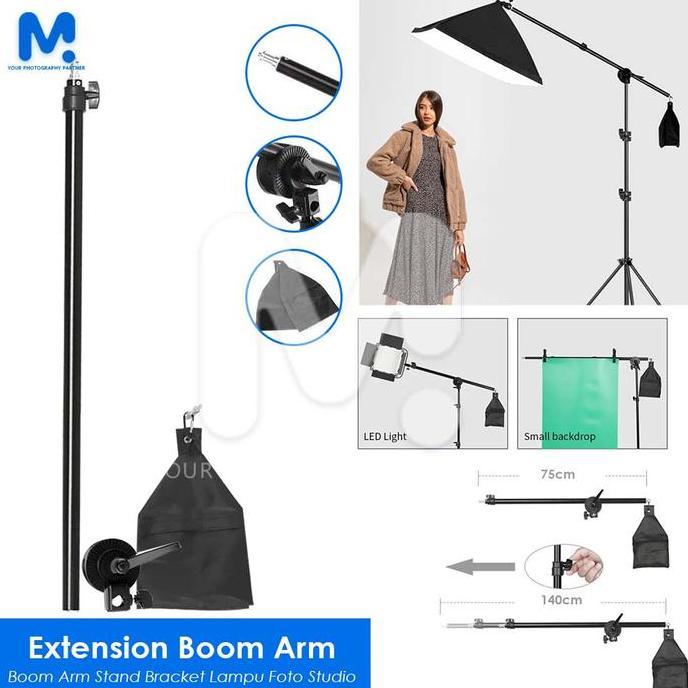 Extension Arm Midio Softbox dan Reflector Stand Boom Arm Stand Bar