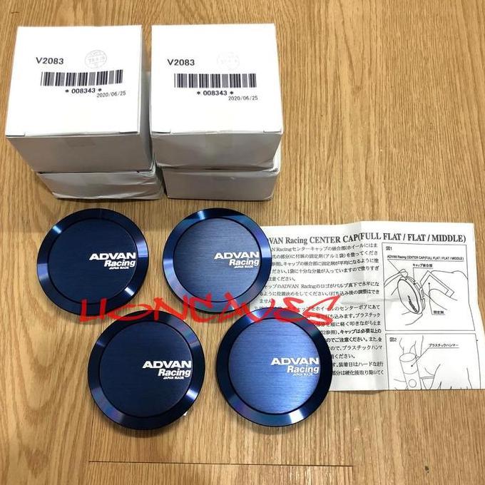 * ORIGINAL ADVAN RACING CENTER CAP BLUE FULFLAT DOP VELG - MADE IN JAPAN //