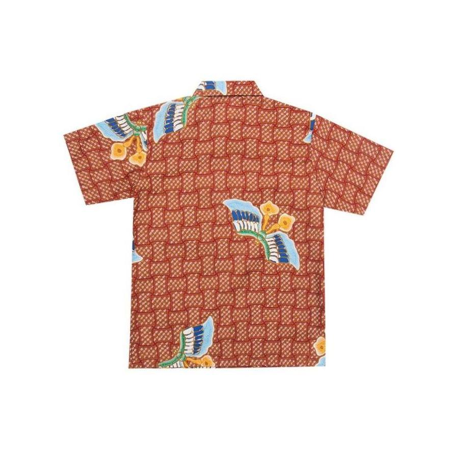 Arjuna Weda Hem Batik Anak Tikar Kupu Bahan Katun Lengan Pendek Kantong Depan