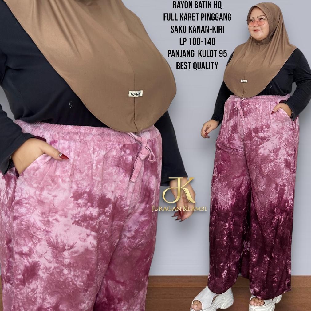 DISKON Celana Kulot Batik Bahan Rayon Premium Jumbo Free Bros By Juragan Klambi Muslim, Wanita, Panj