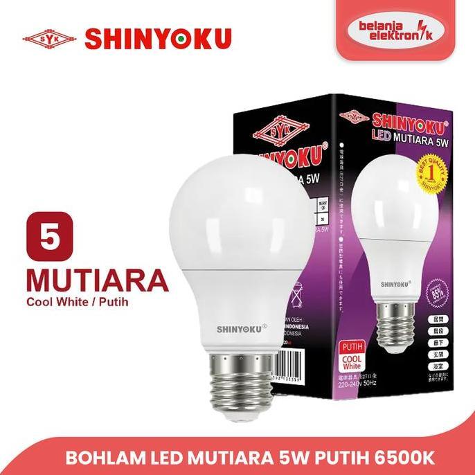 LAMPU BOHLAM LED SHINYOKU MUTIARA 5W KUNING 3000K