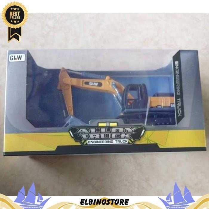 Golden Toys - Miniatur Excavator Alloy Truck Engineering Truk Bego Besi Konstruksi Besi Alloy Mainan