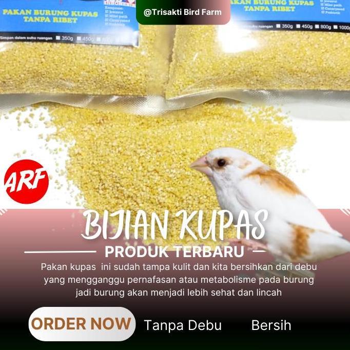 Pakan Finch Bijian Kupas Untuk Pakan Burung Finch Kenari Lovebird Parkit Kemasan 800 Gram
