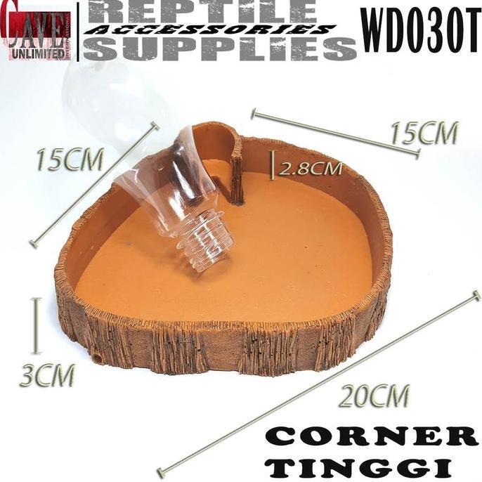 Pat- New- Terdish Corner Dispenser Otomatis Tempat Minum Reptile Ter Dish Dah Air Minuman Kadal Ular
